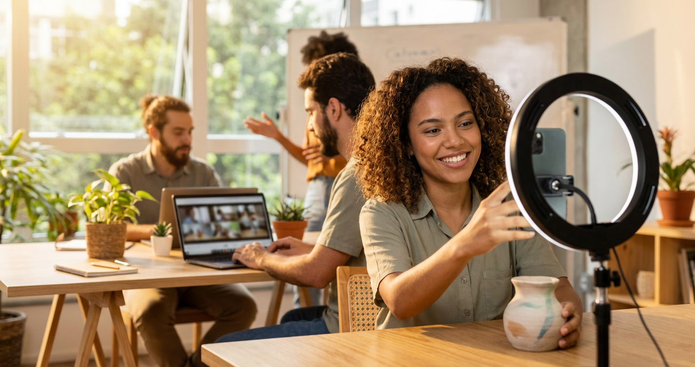 Micro-creator posting UGC content for a brand campaign in Latin America