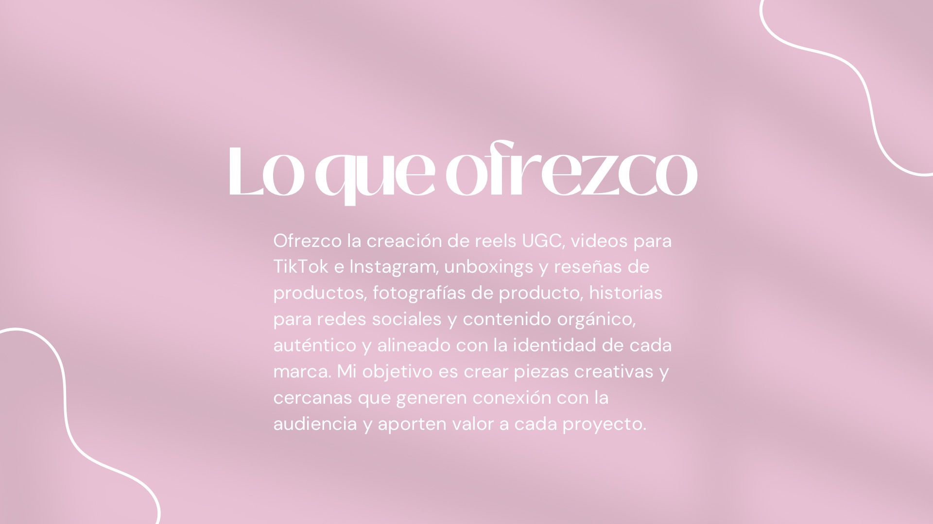 Lo que ofrezco