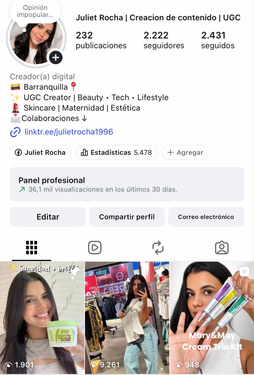 juliet R. — UGC Creator in Colombia — Beauty content — photo 3