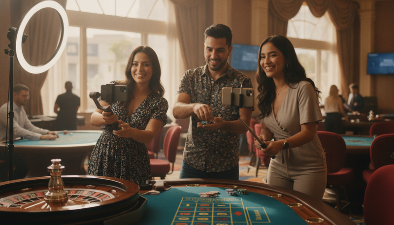 Latin American creators filming UGC for Online Casinos